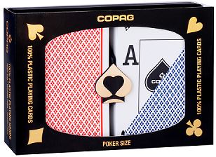 Copag Texas Holdem Plastic Playing Cards: Poker Peek, Super Index, Red/Blue main image